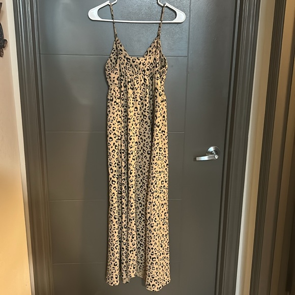 A New Day Tan and Black Leopard Print Spaghetti Strap Sundress - Picture 5 of 7